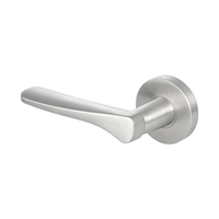 Poignée de porte à levier en acier inoxydable 304 de haute qualité, finition satinée, rosette ronde, design moderne, poignée à levier à mortaise pour porte intérieure
