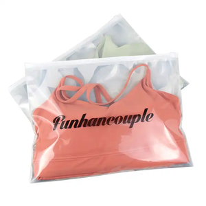 의류 포장을위한 사용자 정의 인쇄 투명 젖빛 플라스틱 지퍼 가방 도매 주문 허용 - Product Image 3