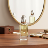 Botol Parfum Kaca Aroma Garden PGB702 Nano Oud Dengan Tutup Kayu, Cetakan Sampo Ambar 6ml Roll-on Bebas BPA, Segel Gabus Warna-warni