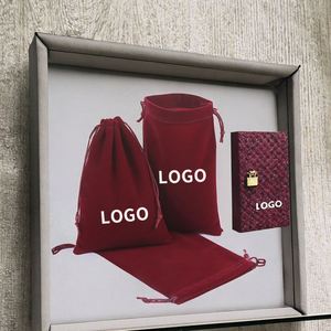 Sacs cadeaux personnalisés de luxe en velours rose avec cordon de serrage, petites pochettes en tissu 5*7CM, recyclables pour montres et écouteurs - Product Image 4