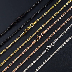 Cadena de Cuerda Trenzada de Acero Inoxidable 316L para Collar, Joyería para Hombre y Mujer, Accesorios para Colgantes, Versátil, 2/3/4/5/6MM de Ancho - Product Image 4