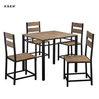 Современный обеденный стол 1 + 4 мраморного цвета