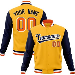 เสื้อแจ็คเก็ตเบสบอลแบบกำหนดเอง สไตล์ Letterman Bomber Coats เสื้อผ้าลำลองแนวสตรีท สกรีนชื่อ หมายเลข โลโก้ สำหรับผู้ใหญ่ทุกเพศ - Product Image 1