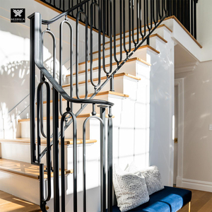 <span class=keywords><strong>Barandilla</strong></span> de <span class=keywords><strong>Escalera</strong></span> de Hierro Forjado Rústica de Diseño Minimalista con Pasamanos Dorado, Barandillas Interiores Fáciles de Instalar para Casas - Product Image 6