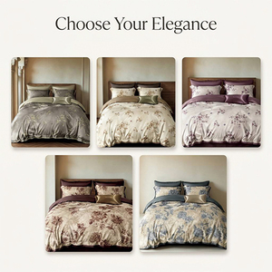 Set Copripiumino di Lusso Personalizzato in Cotone 100% Stampato, Lenzuola Bianche 300 Fili, Biancheria da Letto <span class=keywords><strong>per</strong></span> Tutte le Stagioni - Product Image 3