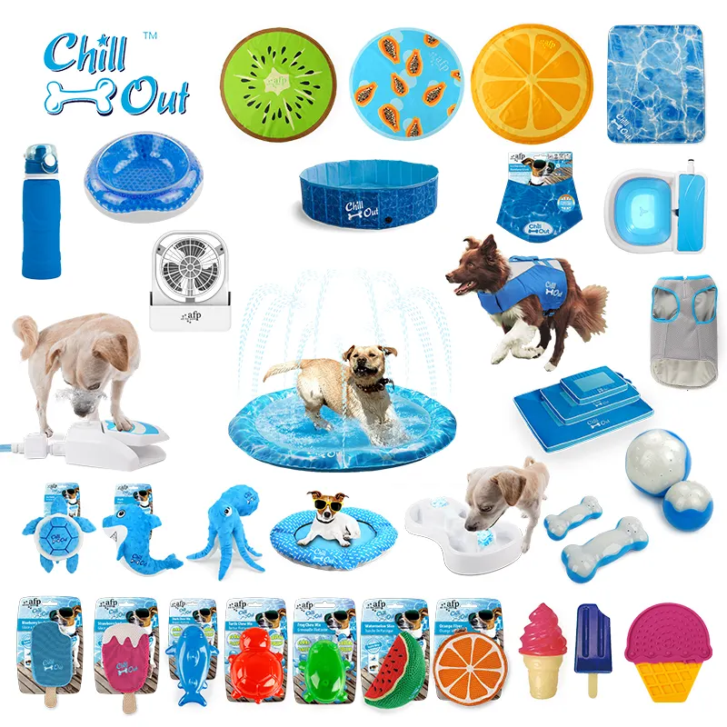 Honden Zomer Draagbare Zwemmen Pvc Pad Sprinkler Pet Fles Vest Ijs Kraag Bandana Zwembad Mat Water Fontein Speelgoed Voor Koeling