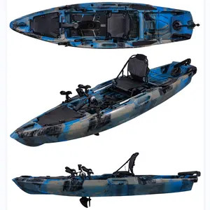 2024 nuevo modelo 3,7 m de longitud pedal pesca kayak LLDPE /HDPE material para canoa de pesca en el mar