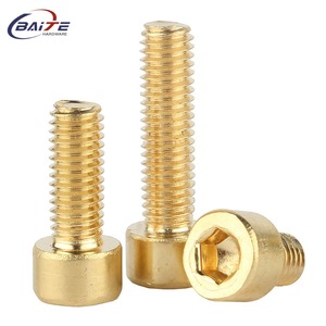 Vis à tête <span class=keywords><strong>hexagonale</strong></span> en laiton pur M2 M3 M4 M5 M6 M8 M10 vis hexagonales boulons en cuivre Allen - Product Image 5