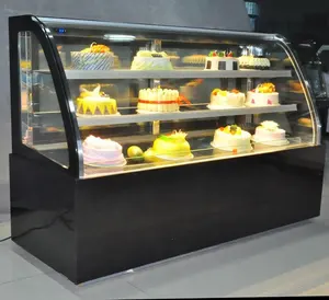 Dessert Gekoelde Taart Showcase/Gebogen Glas Bakkerij Display Koeler
