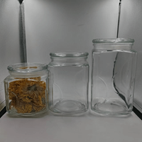 Vente en gros de grands pots de cornichons en verre épaissi pot de stockage d'épices alimentaires avec couvercle hermétique grands pots de cornichons en verre