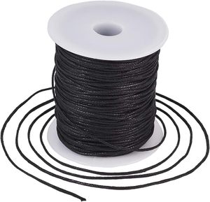 Cordon en coton ciré noir de 1,5 mm, longueur personnalisée, pour macramé, perlage, fabrication de bijoux, vêtements, chaussures, sacs, bracelets - Product Image 3