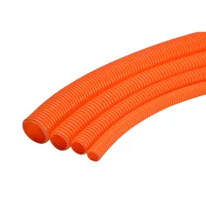 Orange Color Wire Protection Nylon Electrical corrugated wire tube cable protection pipe slit