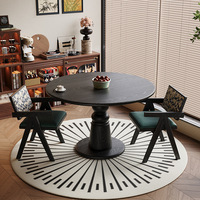 Table à manger ronde de style français, inspirée du milieu du siècle, en bois de frêne blanc, 1 mètre, en bois massif, pour balcon/petit appartement