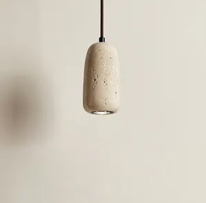 D7454 Wabi-sabi Style Travertine Simple Style Dining Room Hanging Pendant Lamp E27 Chandelier Ceiling Lamp