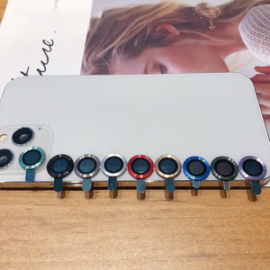 Verre trempé anti-rayures 9H, colle complète pour iPhone, protecteur d'objectif d'appareil photo, anneau métallique, Film de protection pour caméra <span class=keywords><strong>Eagle</strong></span> Eye - Product Image 5