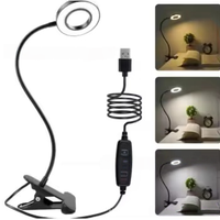 Lampe de bureau à clip LED sans ombre avec loupe pour extension de cils, nail art, réparation de tatouages, lecture et protection des yeux