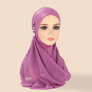 Nuevo Hiyab Musulmán de Lujo 2026, Elegante Hiyab Islámico con Detalle de Colgante para Mujer, para Uso Diario y Fiestas - Product Image 4