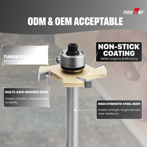 Fraiseuse à face à 4 dents en carbure revêtu d'étain de qualité professionnelle TIDEWAY pour le travail du bois avec support de personnalisation ODM OEM - Product Image 3