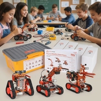 Perlengkapan Pembelajaran Maker 12 in 1 Metal Diy STEM Coding Educational Robot Kit untuk Kurikulum Sekolah di Rumah