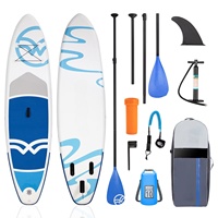 Planche à pagaie gonflable en PVC SUP, planche de ski nautique, planche à roulettes aquatiques, couleur classique, ensemble complet d'accessoires, adulte