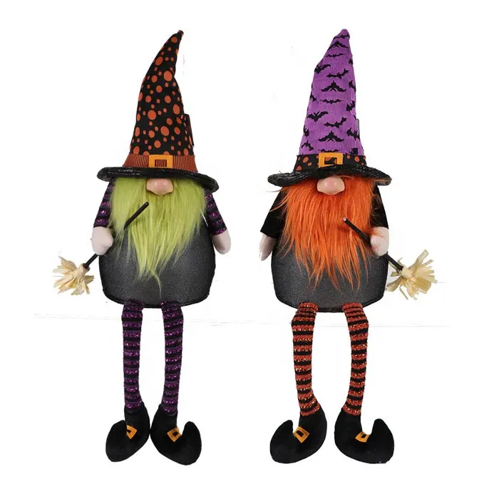 Bản Quyền Handmade Vải Tomte Elf Đầy Màu Sắc Ánh Sáng Lên Chức Năng Craft Halloween Trang Trí Gnomes Plush Với Dangle Chân