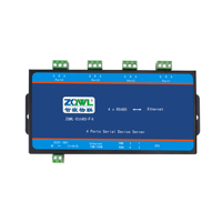 Serveur série industriel 4 ports isolé RS485 vers Ethernet avec chipset ARM 9+Linux, alimentation CC 9-36V, prenant en charge Modbus RTU/TCP et MQTT