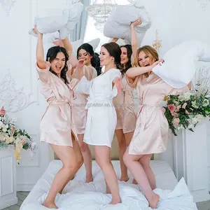 133 Colors Luxury Silk Satin Robe Bridal Bridesmaid Party Wedding Robes Nightgown Women Sleepwear