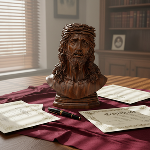 Escultura <span class=keywords><strong>de</strong></span> Busto <span class=keywords><strong>de</strong></span> Jesús con Corona <span class=keywords><strong>de</strong></span> Espinas Tallada a Mano en Madera Maciza <span class=keywords><strong>de</strong></span> Boj, Arte Religioso Cristiano para <span class=keywords><strong>Iglesia</strong></span>, Navidad y Decoración del Hogar - Product Image 4