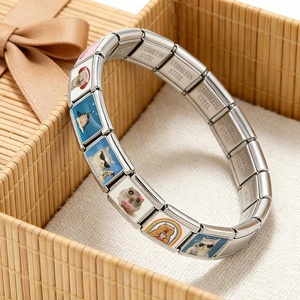 Wholesale Cute Cartoon <b>Animal</b> Series Italian Charm Link Fit 9mm Stainless Steel Bracelet Making Valentine's Day Gift DIY Jewelry - Product Image 2