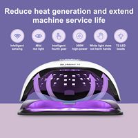 Lampe à ongles à LED UV haute puissance 300W 4 minuteries pour salon à domicile avec écran LCD 72 perles