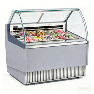 Professional 49 Inch Commercial Ice Cream Dipping Cabinet <b>Display</b> <b>Case</b> with Sliding Glass Door Air Cooling for Ice Cream Freezer - Product Image 6