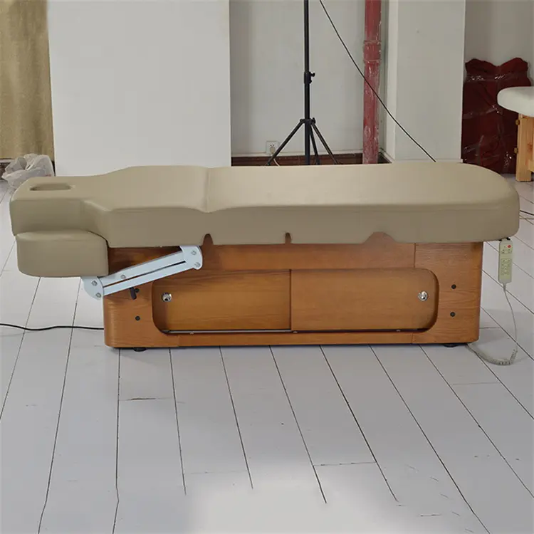 Kisen 새로운 디자인 공장 럭셔리 나무 옥 테이블 마사지 electrique 럭셔리 래쉬 의자 뷰티 페이셜 침대