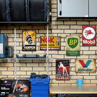 Colección de Letreros de Metal Retro de Marcas Automotrices, Optimiza el Rendimiento del Motor, Decoración de Pared para Garaje