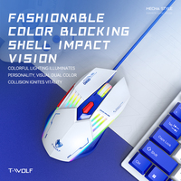 Souris optique filaire T-WOLF G560 avec rétroéclairage LED RGB, ergonomique, 3200 DPI, souris de jeu 6D, souris e-sport pour les joueurs sur ordinateur portable et ordinateur de bureau