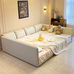 Cama de tela, Cama acolchada, Cama tatami, Cama de princesa para dormitorio, Cama infantil, Cama combinada para dormitorio principal, Cuna para bebé - Product Image 3