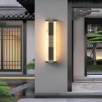 Lampe murale extérieure 2026 en marbre et aluminium, nouveau style Chinoiserie, lumière LED blanc chaud, verre borosilicate, angle de faisceau 180°