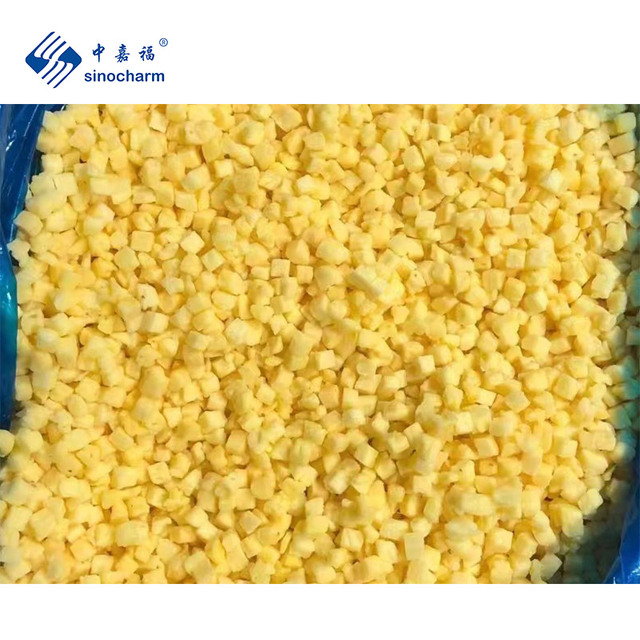 Sinocharm HACCP 4-Star Product Factory Price Distributor Sweet IQF Pineapple Dices 6mm Frozen Tropical Fruit for Pineapple Juice