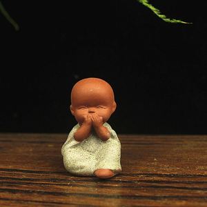 <b>Tea</b> Pet Decorations Can Be Raised Mini "Four Nos" Little Monk Zen <b>Tea</b> <b>Set</b> Accessories Flower Pot Decoration Purple Clay <b>Tea</b> Pet - Product Image 4