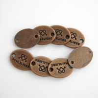 Plaques de nom ovales en métal gravées sur mesure, 2 trous, à coudre, en bronze antique, étiquettes de logo en métal pour vêtements et sacs