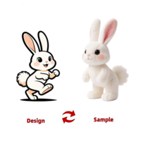 Peluche personnalisée en coton PP super doux à haute restauration OEM, remplie avec un service de broderie personnalisé pour les fêtes