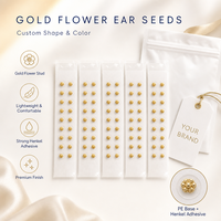 Breloques délicates en or en forme de fleurs, sans perçage, fonctionnent comme un patch d'acupression pour l'oreille et un bijou d'oreille tendance
