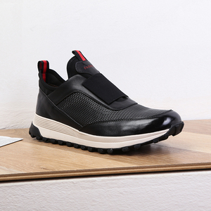 Zapatos de cuero personalizados para hombre, zapatillas informales para correr a la moda, color blanco y negro, venta al por mayor, 2022 - Product Image 3