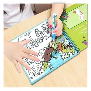 NEW reusable save water zoo coloring activity high quality color printing my hot book drawing toys for girl and boys