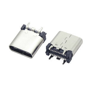 Conector USB Tipo-C Coorle SMT 24P 180 Grados USB3.1 Hembra Vertical de 1 Puerto Blindado 1.5 Amperios ISO9001/ROHS/CE/FCC - Product Image 1