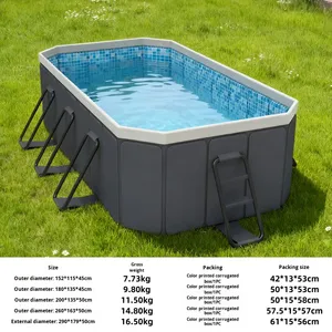 <span class=keywords><strong>Piscina</strong></span> Infantil Inflable Plegable de PVC+Lámina con Esquinas Redondeadas Rectangulares para Uso Familiar al Aire Libre - Product Image 6