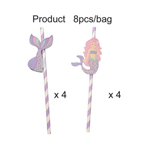 Wholesale <strong>Party</strong> <strong>Decoration</strong> Mermaid Honeycomb Striped Paper Straws Environmentally Birthday Baby Shower <strong>Party</strong> Trendy <strong>Decoration</strong> - Product Image 3