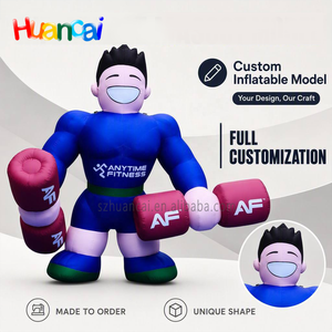 Custom Inflatable Model <strong>Giant</strong> Inflatable Advertising Logo <strong>Bodybuilder</strong> 3D Cartoon Background LED Brand Promotion Event Decoration - Product Image 1