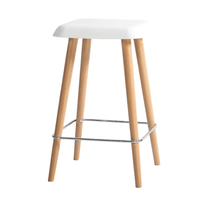 Siège en plastique de la mode PP avec pied en bois tabouret de bar chaise de bar tabouret de comptoir pour cuisine restaurant