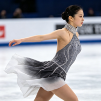 Costume de patinage artistique pour enfants et adultes, robe en maille sans manches à col halter gris argenté dégradé avec strass étincelants pour spectacle sur glace