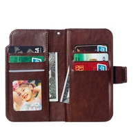 Étui portefeuille multifonction en cuir avec 9 emplacements pour cartes pour iPhone 17 Air 16E 16 15 14 13 Mini 12 X XS 11 Pro Max XR 8 7 Plus